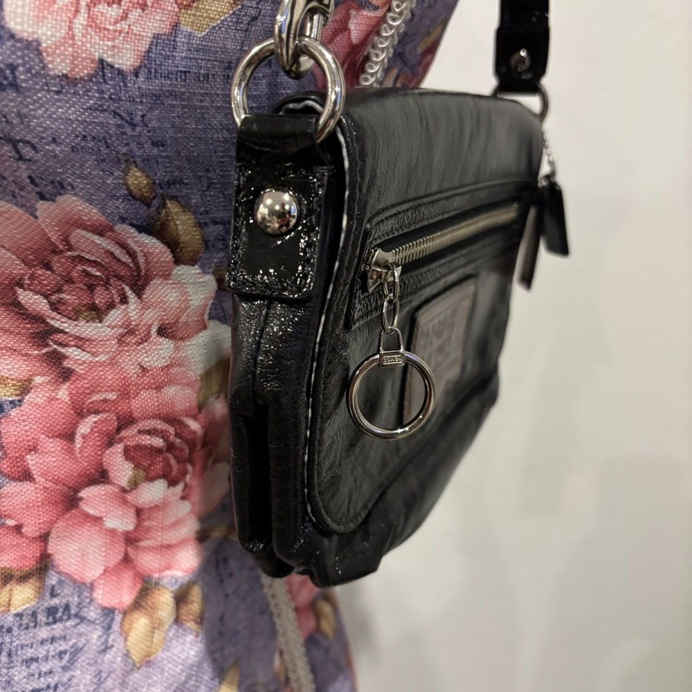 Coach poppy glossy liquid leather top handle mini pouch shoulder bag - Picture 8 of 16